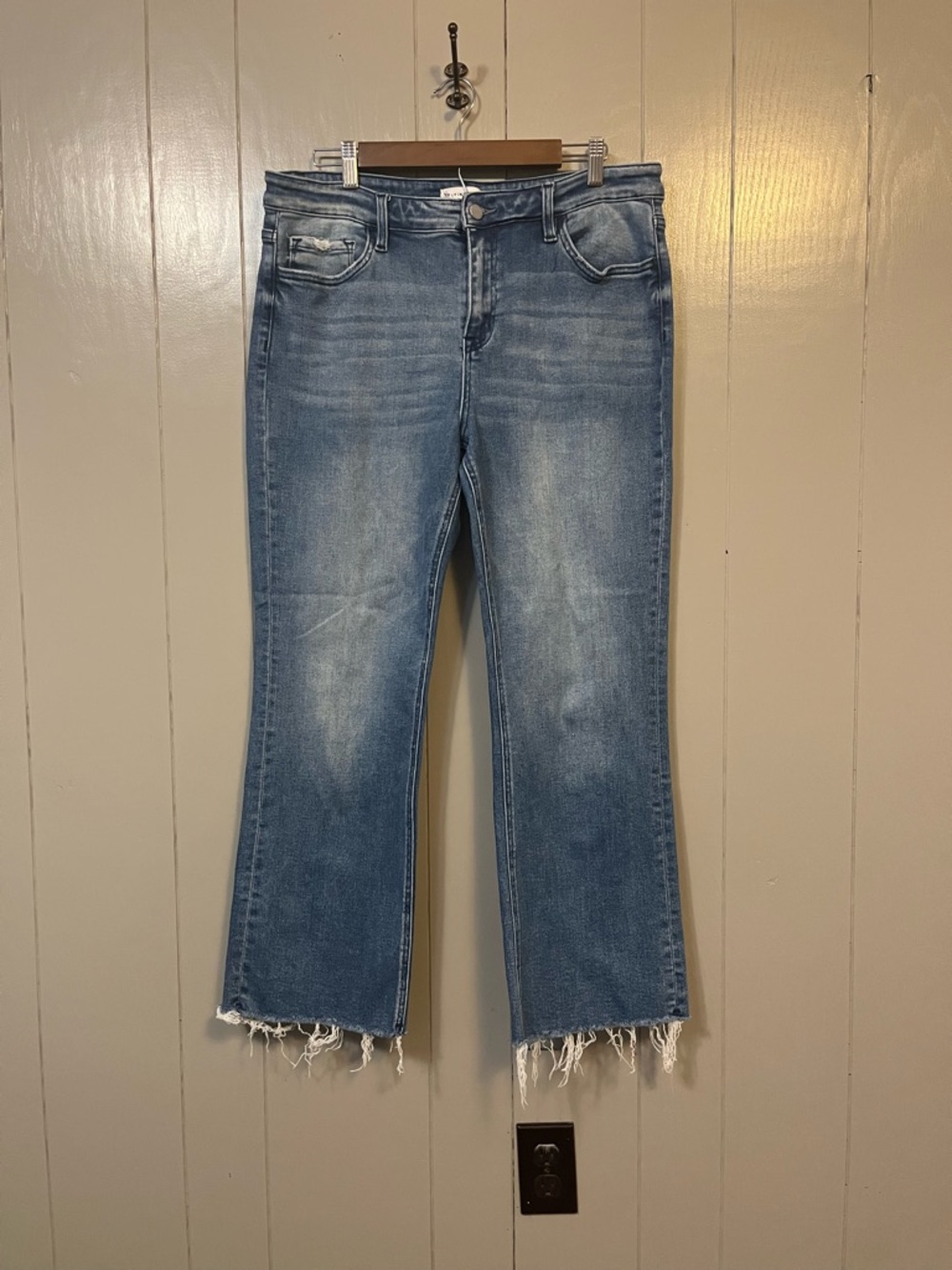 Flying Monkey Light Blue Distressed Flare Jeans